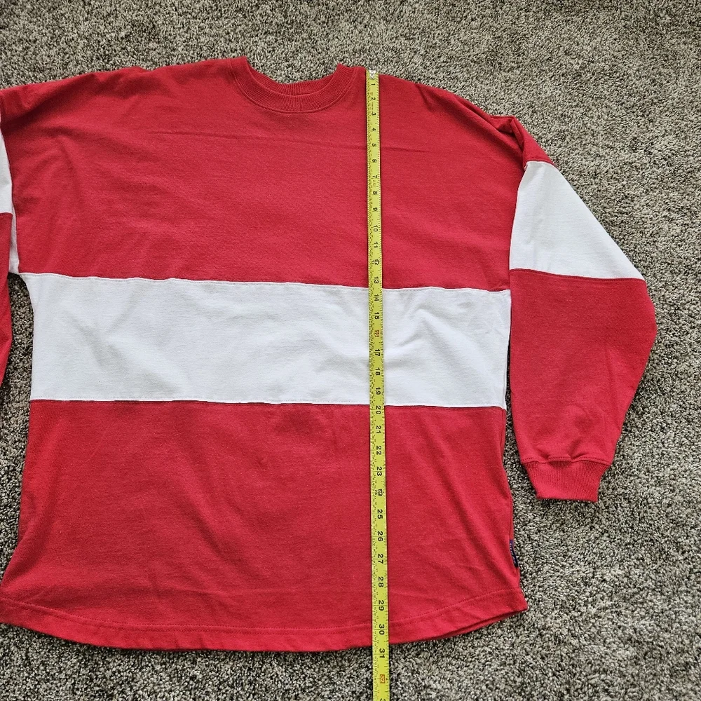 Spirit Jersey Sz Large Oversized Sweatshirt Striped Pullover Crew Neck Tee NWOT - Picture 9 of 10